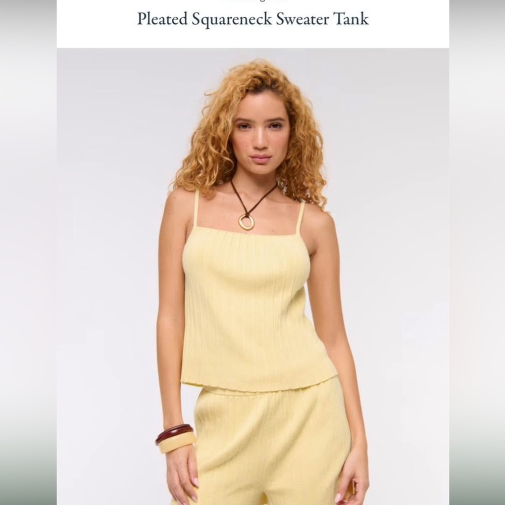 Abercrombie & Fitch Pleated Squareneck Sweater Tank